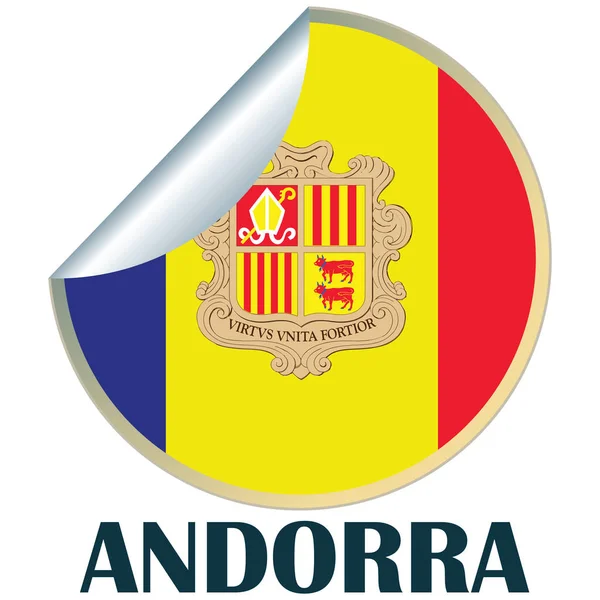 Andorra Adesivo —  Vetores de Stock