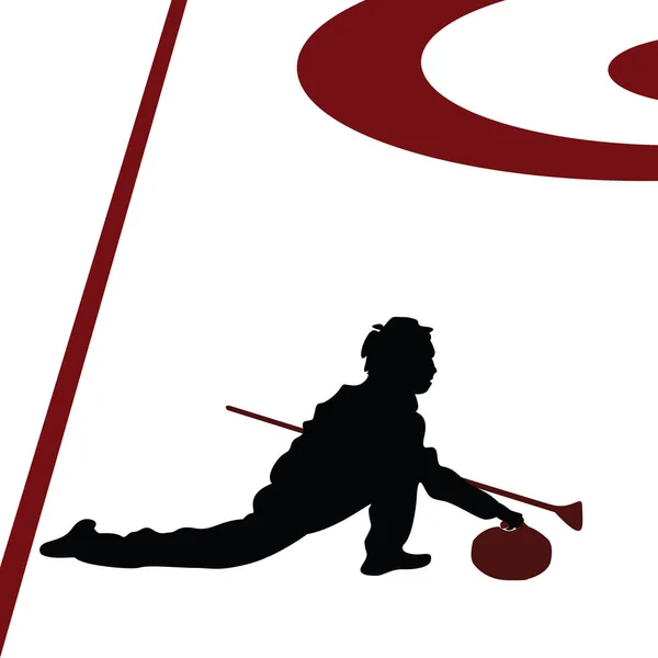 Curling speler — Stockvector