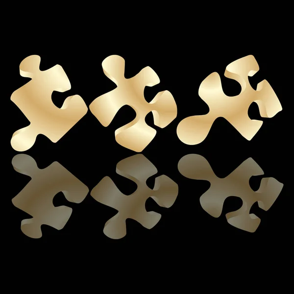Gold puzzle pieces — Stock Vector
