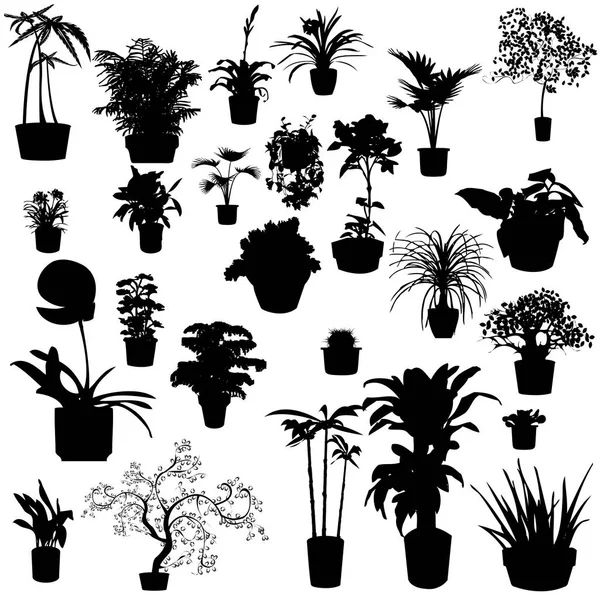 Flower Plant Pot Silhouette — Stock Vector © leremy #4559714