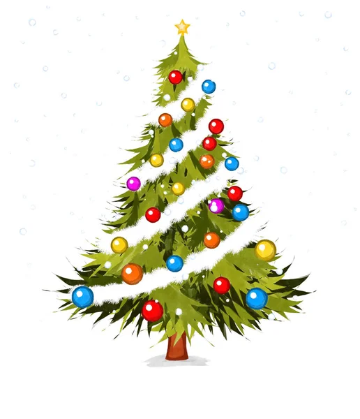 Watecolor Noel ağacı — Stok fotoğraf