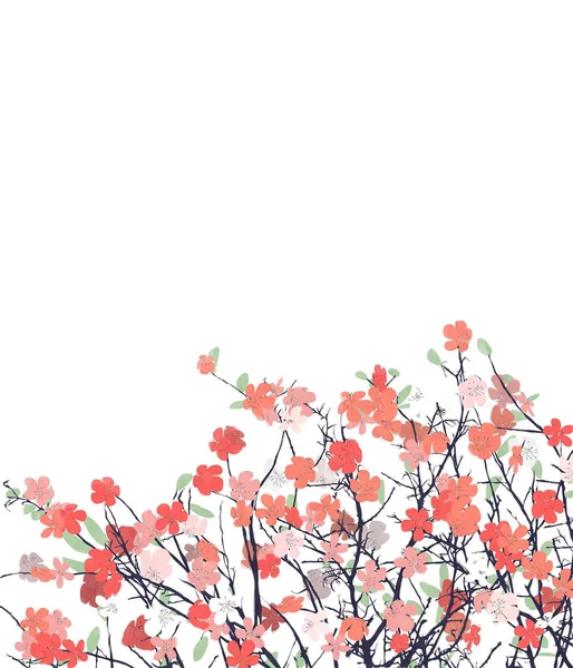 Акварель вишневий листівка — стокове фото