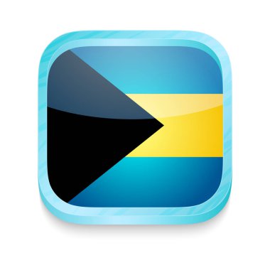 Bahama bayrağı taşıyan akıllı telefon düğmesi