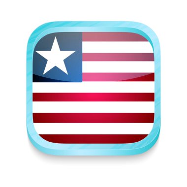 Liberya bayrağı taşıyan akıllı telefon düğmesi