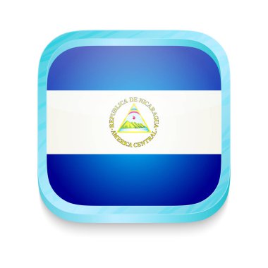 Nikaragua bayrağıyla akıllı telefon düğmesi
