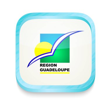 Bölge Guadeloupe bayrağıyla akıllı telefon düğmesi