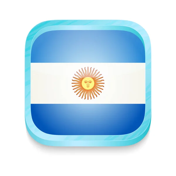 Slimme telefoon knop met Argentinië vlag — Stockvector