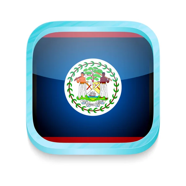 Bouton de téléphone intelligent avec drapeau Belize — Image vectorielle