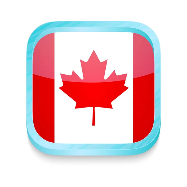 Smartphone knop met Canada vlag — Stockvector