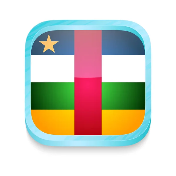 中央アフリカの旗を持つスマートフォンのボタン — ストックベクタ