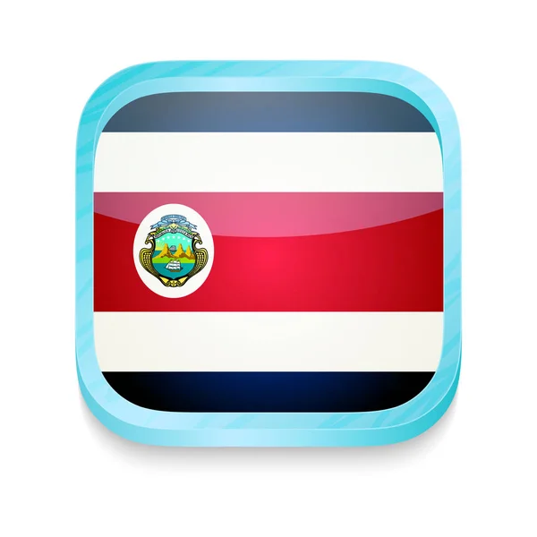 Bouton de téléphone intelligent avec drapeau du Costa Rica — Image vectorielle