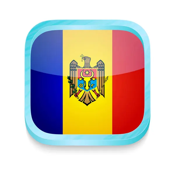 Кнопка смартфона с флагом Молдовы — стоковый вектор