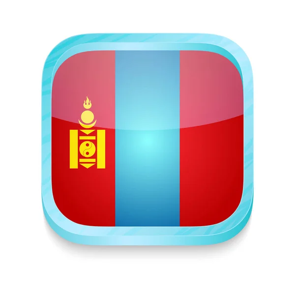モンゴル国旗付きスマートフォンボタン — ストックベクタ