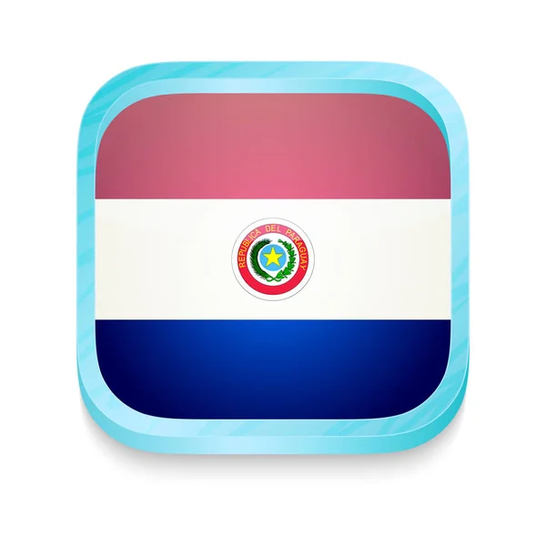 Bouton de téléphone intelligent avec drapeau du Paraguay — Image vectorielle