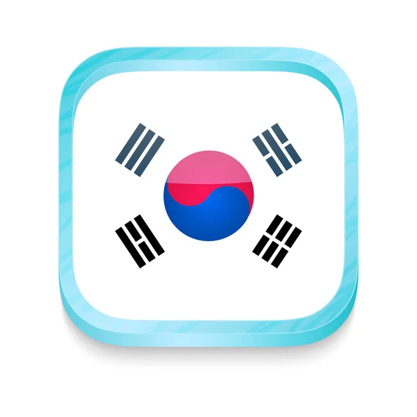 Botão de telefone inteligente com bandeira da Coreia do Sul —  Vetores de Stock