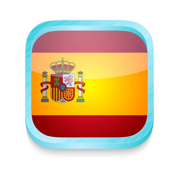 Botão de telefone inteligente com bandeira Espanha — Vetor de Stock