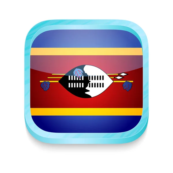 Pulsante smartphone con bandiera Swaziland — Vettoriale Stock