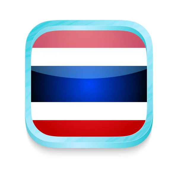 Botón de teléfono inteligente con bandera de Tailandia — Vector de stock