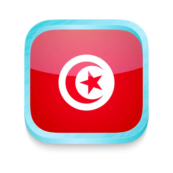 Smartphone-Taste mit Tunesien-Flagge — Stockvektor