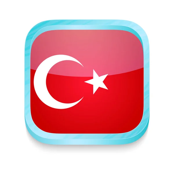 Türkiye bayrağı taşıyan akıllı telefon düğmesi — Stok Vektör