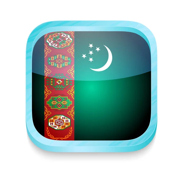 Smartphone-Taste mit Turkmenistan-Flagge — Stockvektor