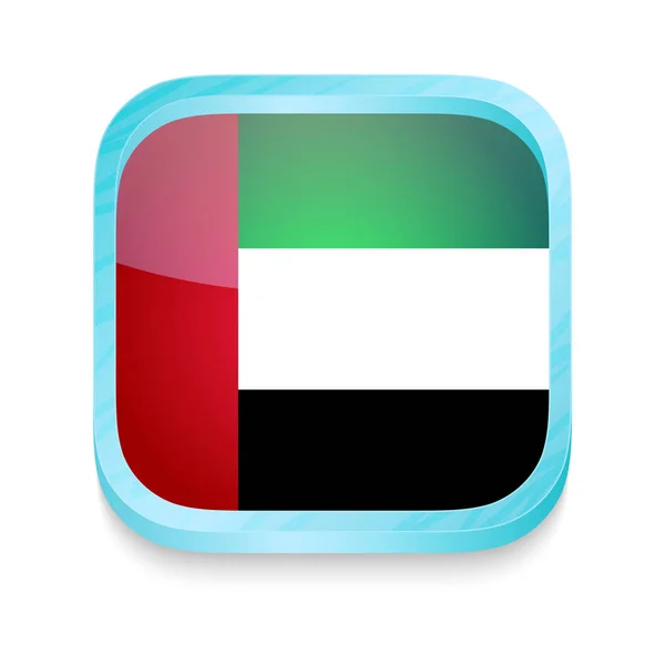 Smart phone button with United Arab Emirates flag — Stock Vector