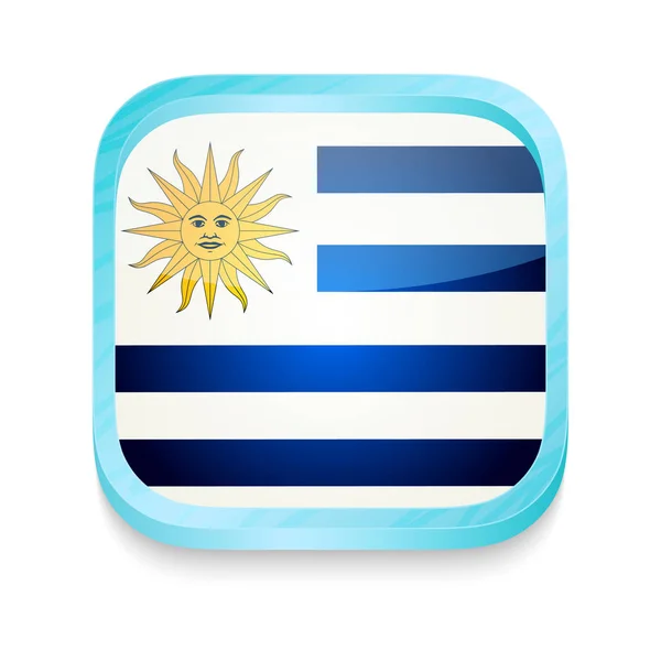 Botón de teléfono inteligente con bandera de Uruguay — Archivo Imágenes Vectoriales