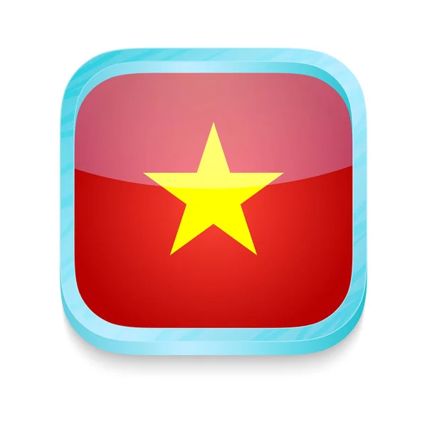 Botón de teléfono inteligente con bandera de Vietnam — Vector de stock