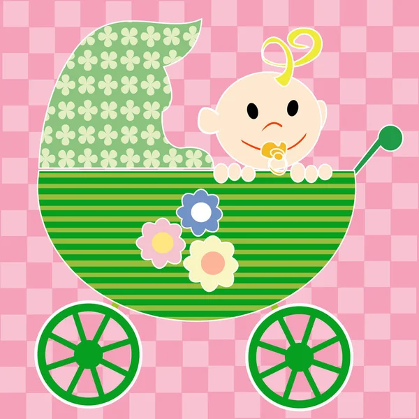 Baby im Kinderwagen — Stockvektor