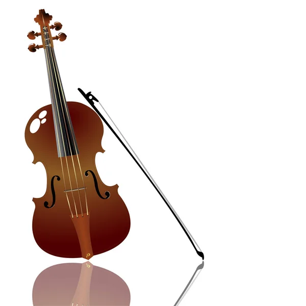 Arco e violino — Vettoriale Stock
