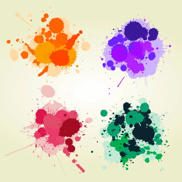 Colored paint splats background — Stock Vector