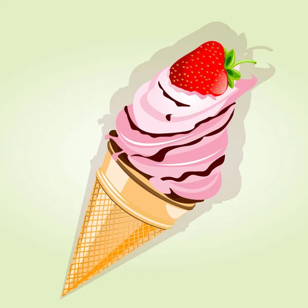 Eis mit Erdbeere — Stockvektor