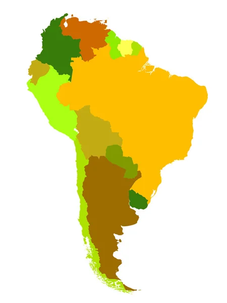 Mapa Jižní Ameriky — Stockový vektor