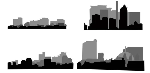 Sammlung architektonischer Ikonen, Silhouetten — Stockvektor