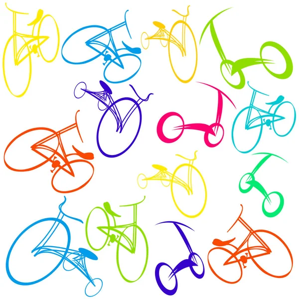 Fondo con bicicletas — Vector de stock