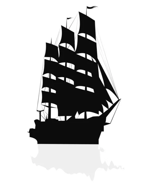 大きな帆船が — ストックベクタ