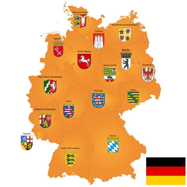 Carte de l'Allemagne — Image vectorielle