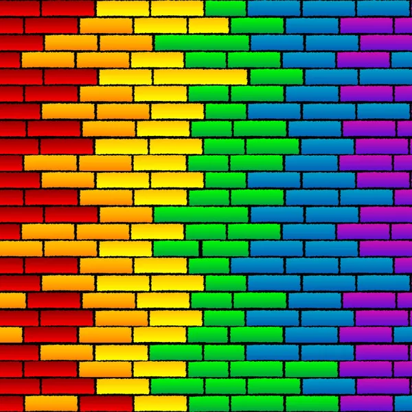 Rainbow wall — Stock Vector
