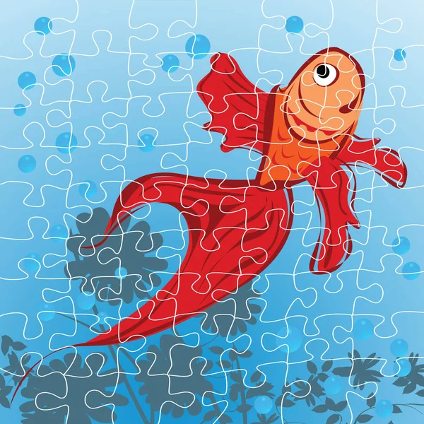 Piros hal puzzle — Stock Vector