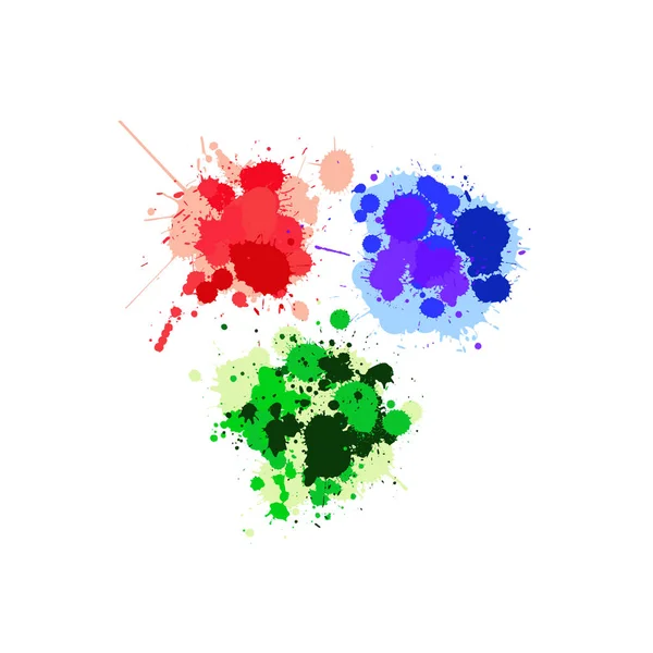 红色、 绿色和蓝色 splats — 图库矢量图片