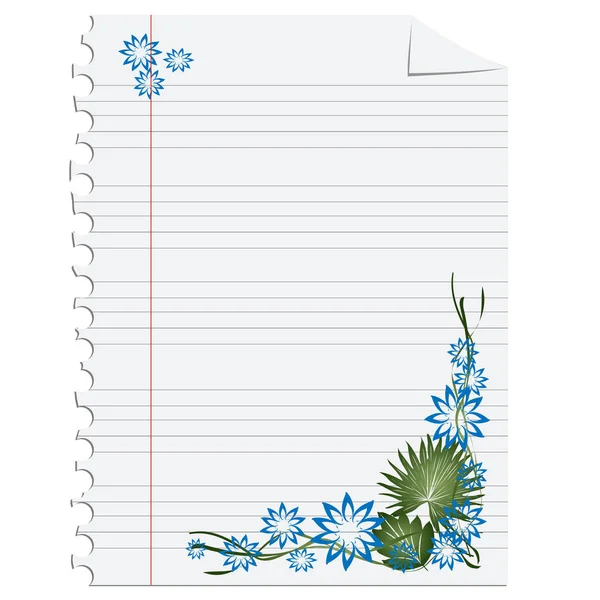 Décoration florale sur papier — Image vectorielle