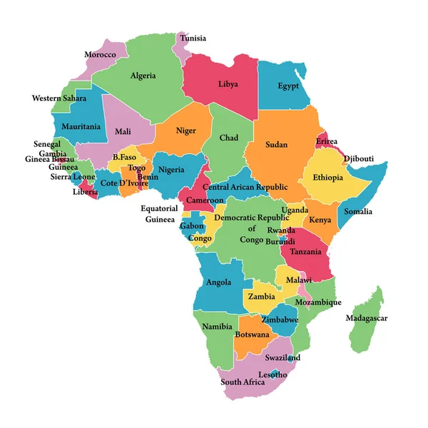 Редагована карта Африки — стоковий вектор