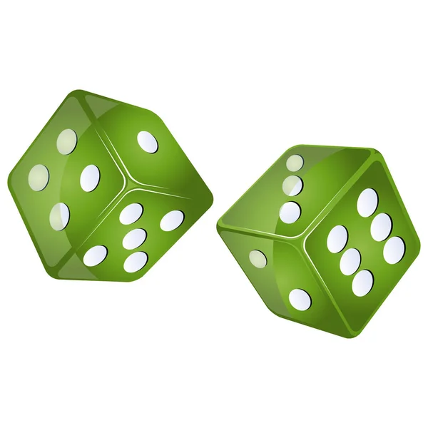 Dices verdes — Vector de stock