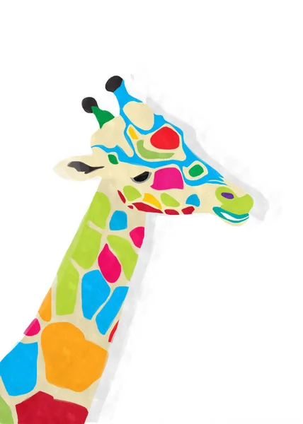 Girafe aquarelle — Photo