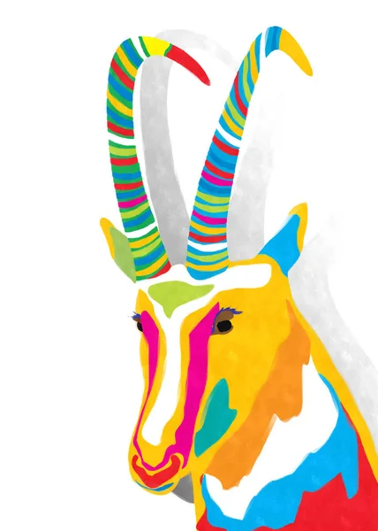 Watercolor goat — Stock Photo, Image
