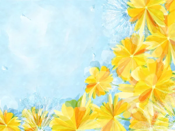 Watercolor dandelion card — Stock Photo, Image