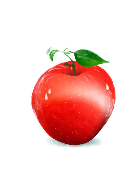 Ακουαρέλα κόκκινο μήλο — Φωτογραφία Αρχείου