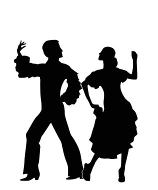 Rumba dansçılar siluetler