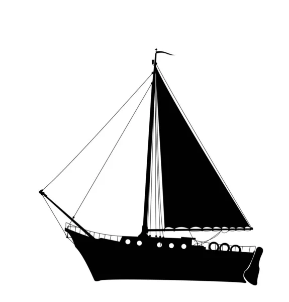 Segelyacht Silhouette 2 — Stockvektor