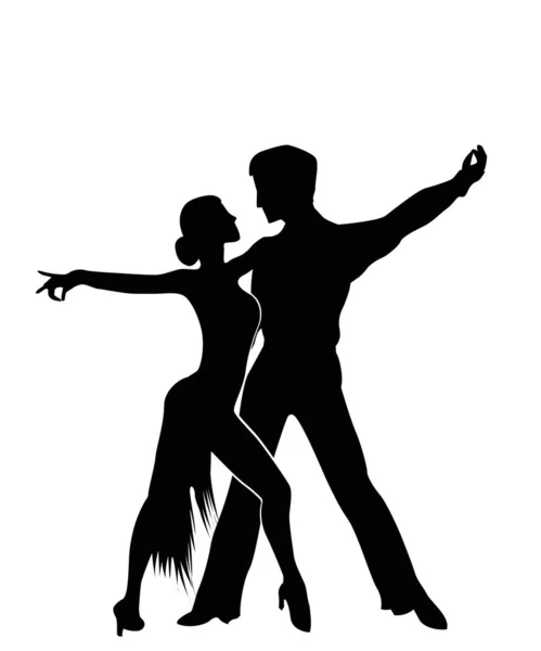 Salsa bailarines siluetas — Vector de stock